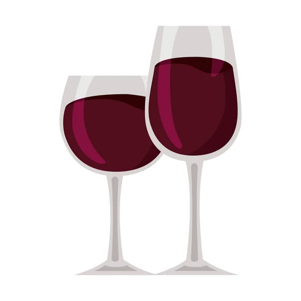 Deux tasses à vin — Image vectorielle