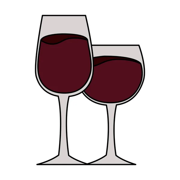 Dois copos de vinho — Vetor de Stock