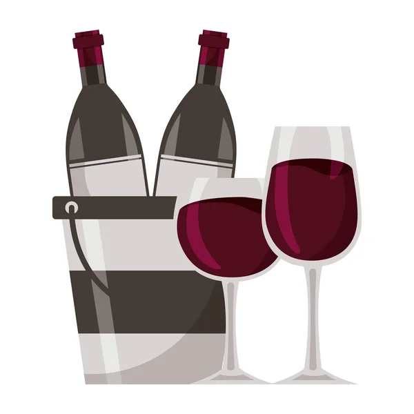 Bouteille de vin seau à glace — Image vectorielle