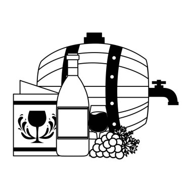 şarap şişesi varil Kupası üzüm menü