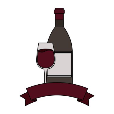 şarap şişe ve cam Kupası