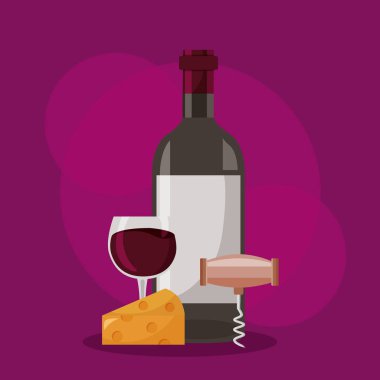 şarap şişesi tirbuşon Kupası peynir