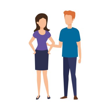 Çift avatar karakter simgeler