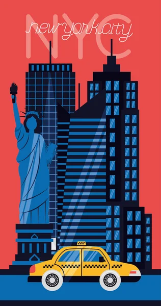 Tarjeta de ciudad de Nueva York — Vector de stock