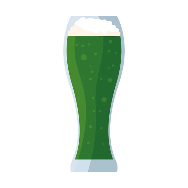 Gelas dengan bir hijau - Stok Vektor