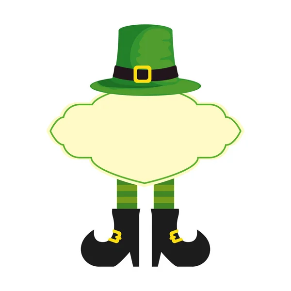 St patricks day legs elf and hat — Stock Vector