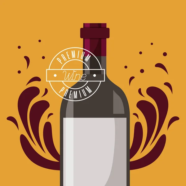 Botella de vino creativos salpicaduras premium — Archivo Imágenes Vectoriales