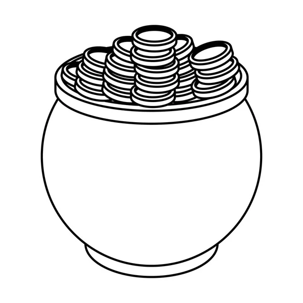 Caldeirão com moedas st dia patricks — Vetor de Stock