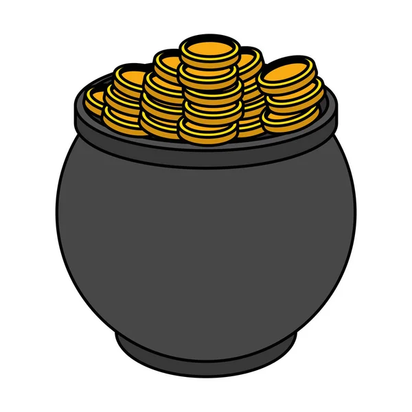 Καζάνι με κέρματα st patricks ημέρα — Διανυσματικό Αρχείο