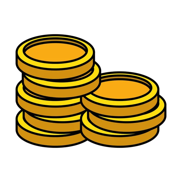 Pila monedas icono de dinero — Vector de stock