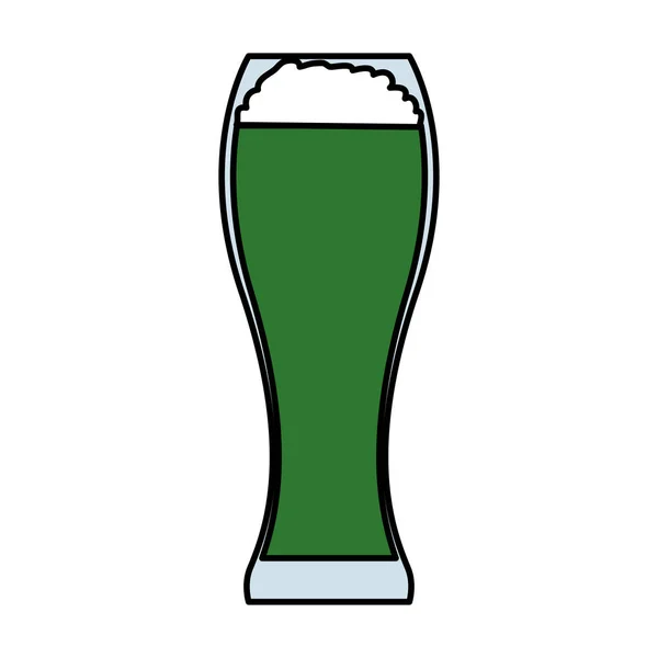 玻璃与绿色的啤酒 — 图库矢量图片