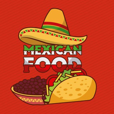 Meksika yemeği tacos ve fasulye şapka dekorasyon kase