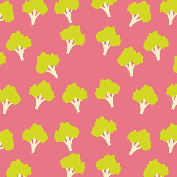 Brokkoli pflanzliche Lebensmittel nahtlose Muster — Stockvektor