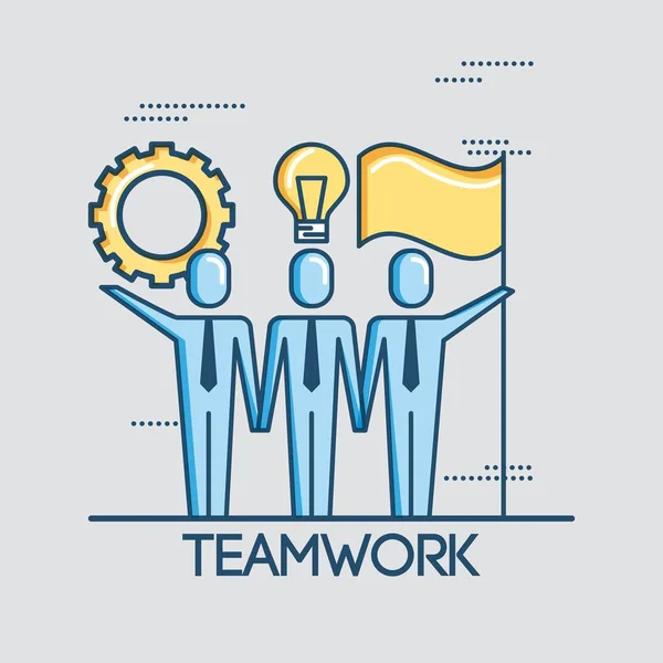 Kerja sama kreativitas kerja sama tim bisnis orang sukses - Stok Vektor