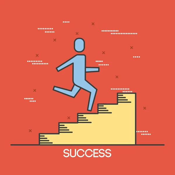 Επιχειρηματίες, αναρρίχηση σκαλοπατιών επιτυχία προόδου εργασίας — Διανυσματικό Αρχείο