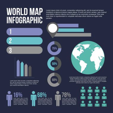 Dünya harita Infographic nüfus Diyagramı grafik ile