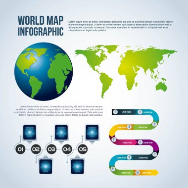 Dünya harita Infographic grafik nüfus