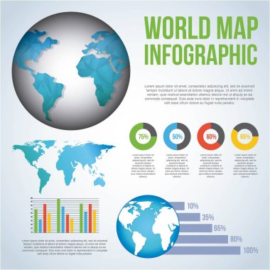 Dünya harita Infographic grafik nüfus