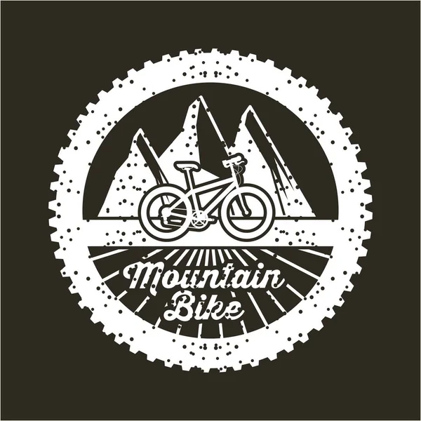 Ορεινό ποδήλατο banner εκλεκτής ποιότητας αφίσα ρετρό μαύρο φόντο — Διανυσματικό Αρχείο