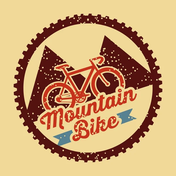 Mountain bike vintage style poster — Stock Vector