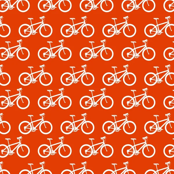 白色自行车运动交通无缝图案设计 — 图库矢量图片
