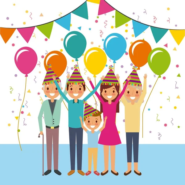 Aile mutlu kutlama Doğum günü partisi ballons kiraz kuşu dekorasyon