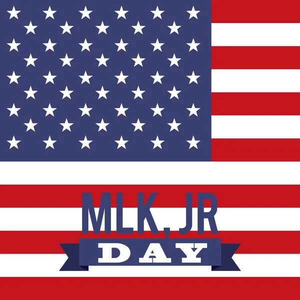 MLK jr dag gratulationskort usa flaggsymbol — Stock vektor