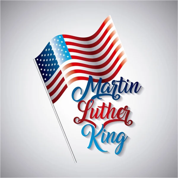 Martin luther king amerikai zászlót a fém rúd-szimbólum — Stock Vector