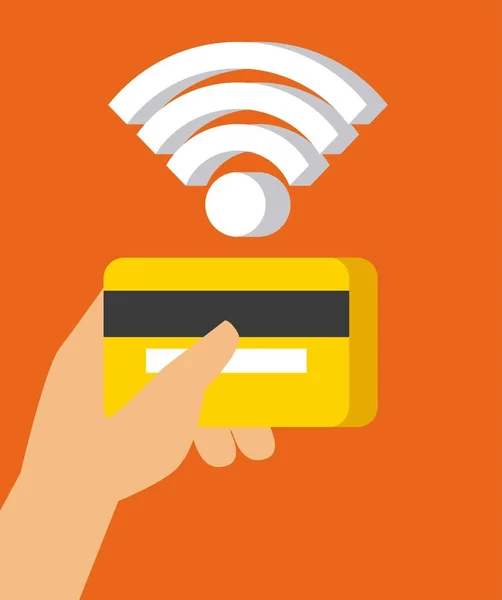 Tecnologia de ícone de conceito de comunicação de campo próximo para pagamento sem contato — Vetor de Stock