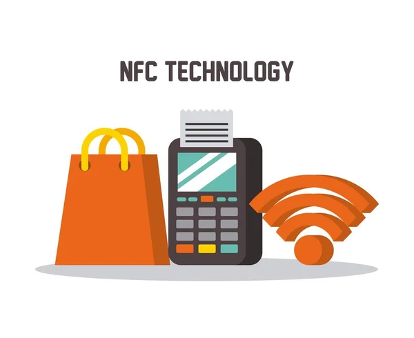 Nfc 技术数据包无线店礼品 — 图库矢量图片