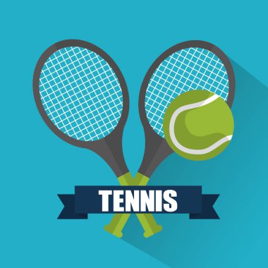 Tenis raket topu afiş amblemi çapraz