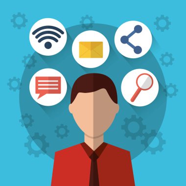adam Internet Sosyal medya iletişim simgeleri