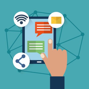 Internet el ile mobil sohbet konuşma kabarcıklar