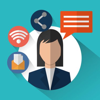 kadın avatar profili konuşma balonu medya simgeleri