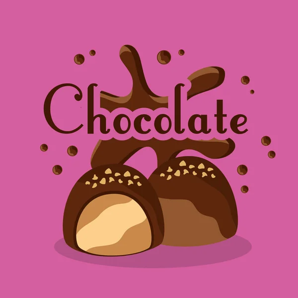 Schokoladenbonbons Sahne Chips Zucker — Stockvektor