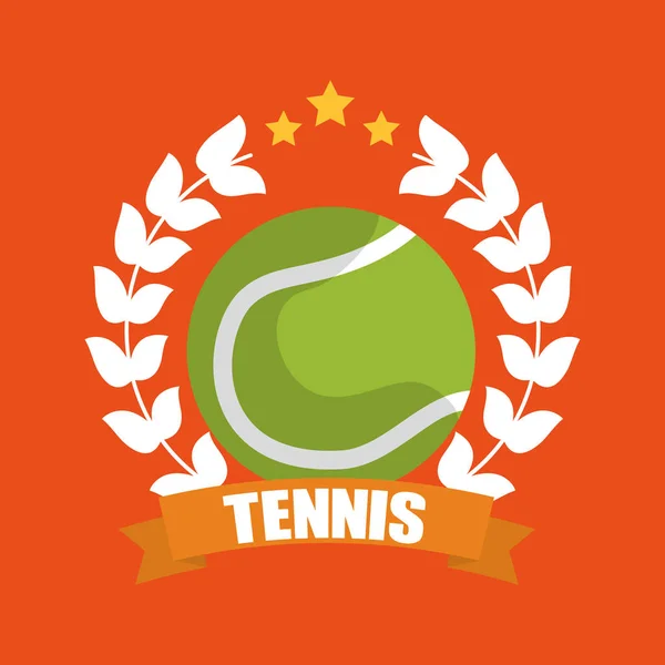 Tennis bal krans laurel banner sport — Stockvector