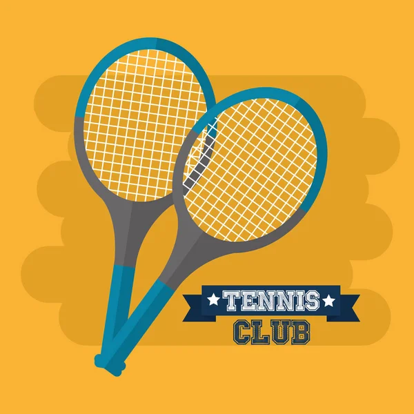 Tennis club rackets sport equipment — Stock Vector