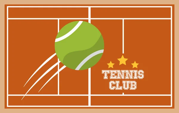 Court de tennis club ballon sport vue du dessus image — Image vectorielle