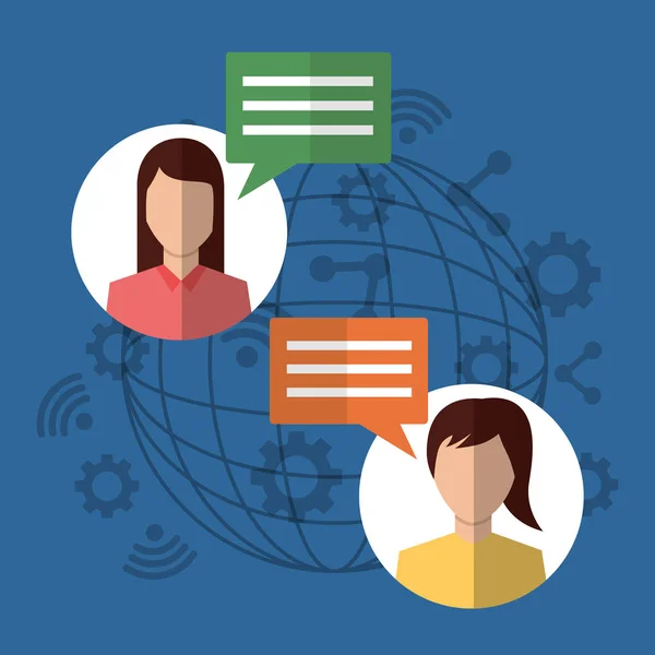 Personnes dialogue de communication internet bavardage bulles — Image vectorielle
