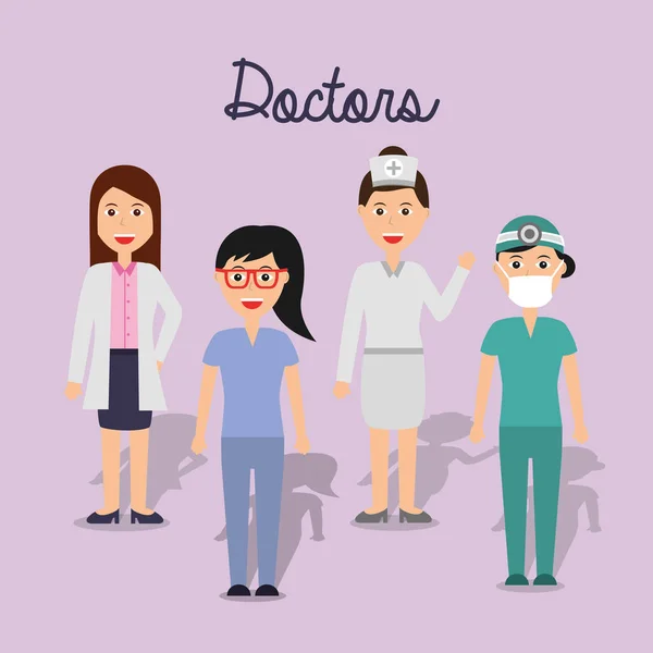 Doctors staff hospital professional people — Stock Vector