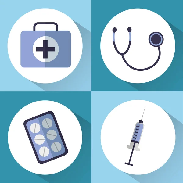 Medical equipment medicine instrument healthcare — Stock Vector