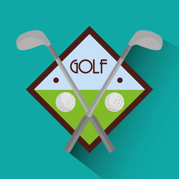 Palos de golf cross y pelotas sport — Vector de stock