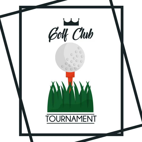 Golf club torneo saludo cartel pelota hierba — Archivo Imágenes Vectoriales