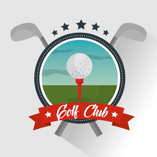 Bandera de la bola del club de golf emblema estrella — Vector de stock