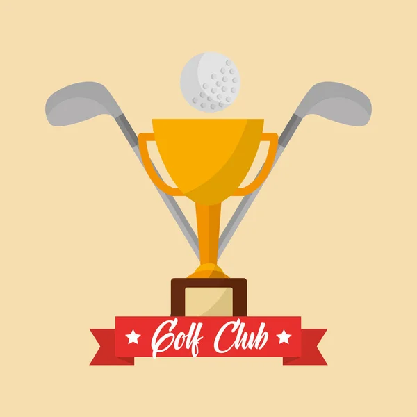 Club de golf pelota trofeo palos cruz bandera — Archivo Imágenes Vectoriales
