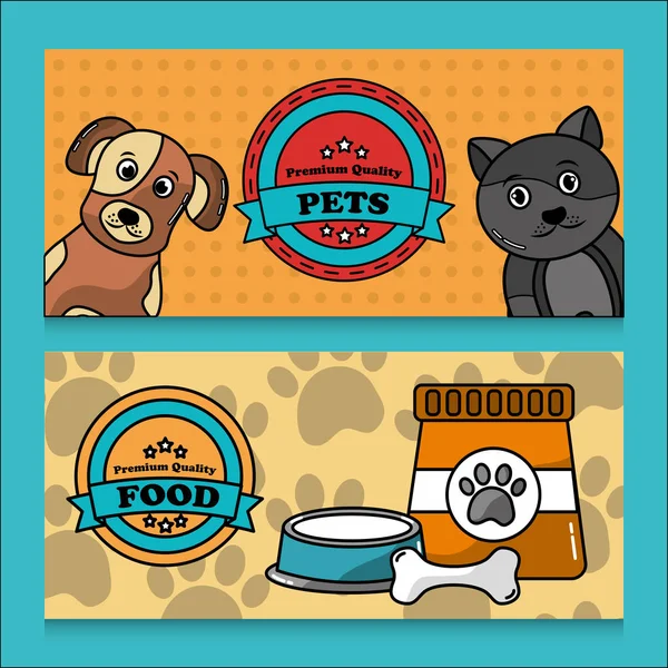 Pet premium quality food banner Stock Vector