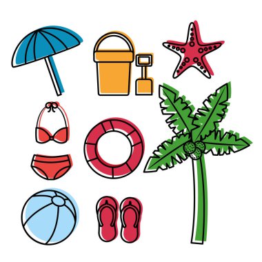 en iyi yaz sezon tatil Icons set