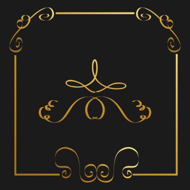 Altın kaligrafi flourishes dekoratif süs tasarım öğesi girdap