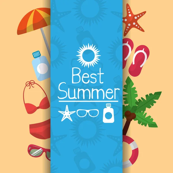 Bästa sommar affisch semester resa turism banner — Stock vektor
