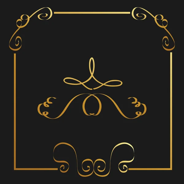 Золота каліграфія процвітає декоративний орнамент елемент дизайну вихор — стоковий вектор